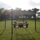 Gojooasis 9 Ft. W x 9 Ft. D Metal Pergola w/ Canopy Metal in Black | 88 H x 107 W x 107 D in | Wayfair LZT33HLP