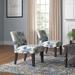 Slipper Chair - Lark Manor™ Scolley 55.88Cm Wide Tufted Polyester Slipper Chair Polyester in Gray/White/Blue | 31 H x 22 W x 29 D in | Wayfair