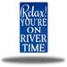 Trinx River Time Coastal Metal Wall Décor Metal in Blue | 24 H x 13 W x 0.0625 D in | Wayfair 81394B5DFCF44BE793D2F45969F57E01