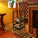 Rebrilliant Fireplace Log Rack w/ 4-piece Fireplace Tools Wrought Iron Storage Logs Holder w/ Poker Bronze Metal | 29 H x 17 W x 12 D in | Wayfair