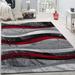 Black 78.75 x 0.35 in Area Rug - Wade Logan® Wellersburg Abstract Gray/Red/Area Rug, Polypropylene | 78.75 W x 0.35 D in | Wayfair