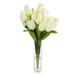 Primrue Artificial Tulip Flower in Vase Faux Silk in Pink/White/Yellow | 16 H x 8 W x 8 D in | Wayfair 984FCFE7BFE44C2F82125DC9AB4BA326