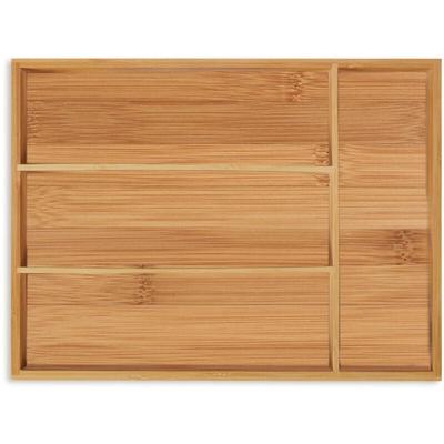 Besteckkasten, 4 Fächer, Bambus, Schubladenkasten klein, Besteck & Küchenutensilien, hbt 5x26x35,5 Image