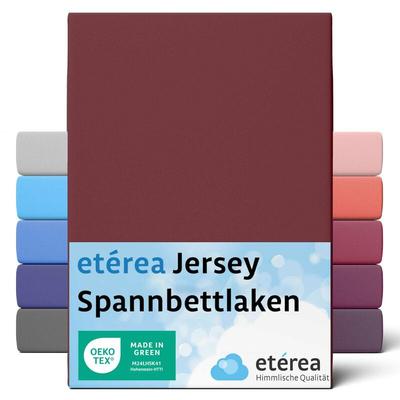 Comfort Jersey Spannbettlaken Bordeaux 80x160 cm - 80x180 cm - Bordeaux - Etérea