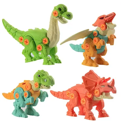 Ensemble de jouets dinosaures à assembler soi-même 4 pièces combinaison d'écrou à vis blocs