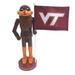 12 inch Virginia Tech Mascot with Flag Nutcracker - marron