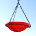 Achla Designs Crackle Glass Hanging Birdbath Bowl, 12.5 Inch Tall, Red