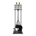 Minuteman International Oxford Set of 4 Fireplace Tools, 30.5 Inch Tall, Black and Antique Brass