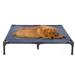 Cot-Style Elevated Pet Bed, 36" L X 29.75" W X 7" H, Navy, Large, Blue