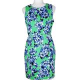 J. Crew Dresses | J. Crew Floral Green Sheath Dress | Color: Green | Size: 8p