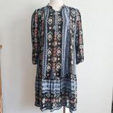 Anthropologie Dresses | Anthropologie Holding Horses Plaid Winter Moon Tunic Dress Xs Bohemian Tassel | Color: Black/Blue | Size: Xs