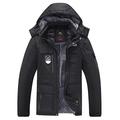 BGGZZG Men Waterproof Thick Warm Winter Parka Men's Fleece Jacket Parkas Large Size 7XL 8XL Anorak Male Coat Quilted Hooded Windbreaker Casual (Color : Men Black, Size : 8XL)
