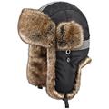 DongBao Unisex Winter Aviator Pilot Cap Earflap Hunting Trapper Hat Ski Snow Hats Faux Fur Hat for Men Women Black