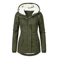 Puffer Coats for Women with Hood Ladies Winter Warm Thick Hooded Jackets Coat Casual Outerwear with Pockets (z1-Green,2XL)