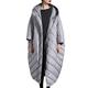 Winter coat bat sleeved fashion style loose and causal trend womens super long super plus size down jacket hood parkas - gray,6XL