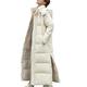 Parkas Female Winter Solid Thick Women's Jacket Hooded Stand Collar Loose Cotton Padded Causal Coat Ladies - Beige,XXXL
