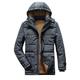 BGGZZG Men Winter Classic Warm Detachable Hat Parkas Jacket Coat Men Autumn Outwear Outfits Pockets Men Jackets Parka (Color : Gray, Size : XL)