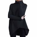 Bartira Sweaters for Women 2021 Long Batwing Sleeve Pullover Asymmetric Turtleneck Pullover Loose Knit Sweater Tops Jumper Black