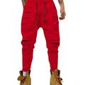 Men's Sports Pants Loose Camouflage Print Fitness Workout Jogging Pants Elastic Waist Pants Tracksuit Men Pockets Casual Pants for Autumn Gym Outdoor Running, T14-red, XXL