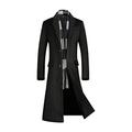ZMK-720 Mens Pea Coat Coats For Men Long Coat Men Mens Overcoat Mens Coat Windbreaker Men Coats (Color : Add cotton Black, Size : M)