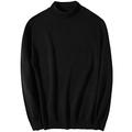 Men Jumper Rollneck Men's Half Turtleneck Pullover Basic Solid Color Autumn/Winter Sweater Knit Warm Knitwear (Color : Black, Size : 3XL)