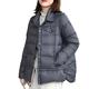 Spring Fashion Duck Down Coat Women Slim Warm Jackets Autumn Casual Pocket Parkas - gray,XL