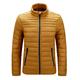 LUONE Men Warm Down Jacket, Men's Standing Collar Cotton-Padded Bomber Jacket Lightweight Cotton-Padded Mens Puffer Jacket Winter Parka Coat,Yellow,4XL