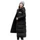 Women's Down Jacket Long Winter Jacket Women's Hooded Quilted Warm Transition Large Size Winter Long Parka Coat Long Sleeve Cotton Jacket Coat Women's Jacket Winter, black, XXL