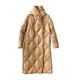 Winter Women Jacket Long Parkas 90% White Duck Down Coats Female Hooded Warm Puffer Overcoat Ultra Light Outwear - Khaki,M
