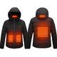 Heated Jacket for Men with Not Battery Outdoor Electric Heating Coat Three-Speed Thermostat USB Heated Hoodie Lightweight Soft Shell Jacket(Excluding Power Bank) Black,5XL