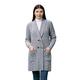 SAOL 100% Merino Wool Ladies Double Breasted Shawl Collar Coat, in Grey/Navy (Grey, XX-Large)