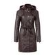 XWSD Women's Faux Leather Jacket Ladies Classic Mid-Length Designer Real Leather Jacket Coat Waterproof Jackets,Brown,S