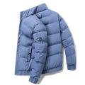 Men Winter Thicken Parka Casual Coat Slim Fit Outwear Waterproof Warm Stand Collar Outwear Coat Solid Color Size 4XL Men Jacket Coat (Color : Blue, Size : XL)