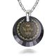 NanoStyle Jewish Hebrew Necklace Woman of Valour Pendant Inscribed with Eshet Chayil Proverbs 31 King Solomon's Song for Mother Wife on Black Cubic Zirconia CZ Gemstone, 18" Gold Plated Silver Chain