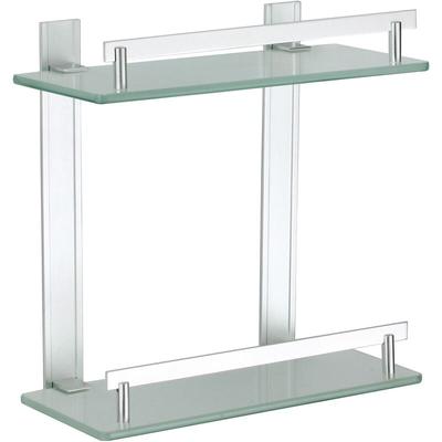 Regal 2 Werte Aluminium und Glas Tabarca 30 x 13 cm
