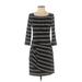 White House Black Market Casual Dress - Sheath: Black Print Dresses - Used - Size 4