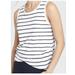 Athleta Tops | Athleta Stripe Linen Criss Cross Tank Xs Blue White Sleeveless Tank Top | Color: White | Size: Xs