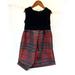 Burberry Dresses | Burberry Velvet Holiday Dress With Red Plaid Skirt - Size 4y | Color: Black/Red | Size: 4g