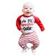 fazry Baby Unisex Valentine's Day Letter Printed Clothes Set Romper Tops+ Striped Pattern Pants Hat Outfits Infant Baby Girls Boys Clothes Set (Red, 3-6 Months)