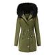 Womens Winter Warm Fleece Lined Parker Coat Long Sleeve Thicken Plus Velvet Cotton Casual Hooded Jacket with Pockets (Military Green,4XL)