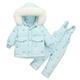 Baby Puffer Suit Hoodie Coats Dungarees Set 2 Piece Outerwear Unisex Kids Winter Warm Button Down Jacket Romper Jumpsuit Romper