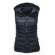 SJKU Women's Full Zip Hooded Warm Vest,Winter Waistcoat Plus Size Slim Sleeveless Cotton Jacket,Navy Blue,L