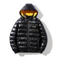 ZXJ Winter Casual Jacket Men Thick Cotton Hooded (Removable) Jackets and Coats Youth Parka Men Slim Outwear Fluorescent Jacket,Black,5XL