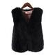 Winter Trend Womens Sleeveless Faux Fur Waistcoat Solid Collor Winter Loose Vest Coat Winter Outerwear Thick Cardigan Vest (Color : BK, Size : M)