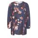 Yours London Navy Floral Blouse - Women's - Plus Size Curve