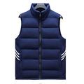 ADM6 Men's Vest Sleeveless Stand-Up Collar Gilet Autumn and Winter Thickened Body Warmer Vest Quilted Casual Jacket with Zip and Pockets Windproof Waistcoat,Blue,5XL