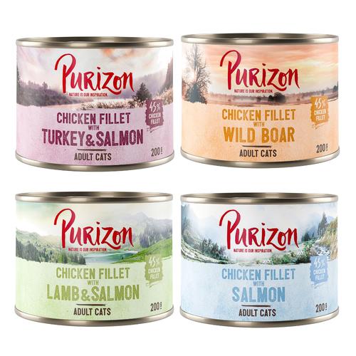 Purizon Adult 6 x 200 g – getreidefrei – Mix (4 Sorten gemischt)