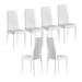 White Modern Minimalist Dining Chair Sprayed Metal Pipe Diamond Grid Pattern Restaurant Home Conference Chair Set of 6