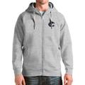 Men's Antigua Heathered Gray Vancouver Canucks Logo Victory Full-Zip Hoodie