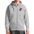 Men's Antigua Heathered Gray New Jersey Devils Logo Victory Full-Zip Hoodie